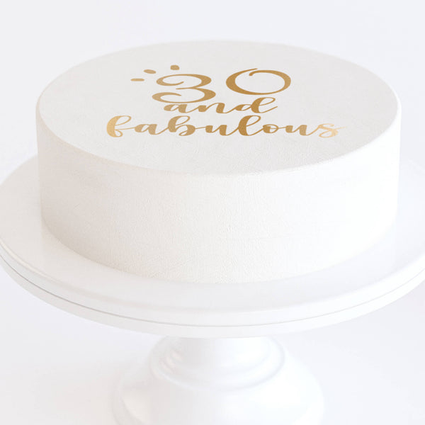Bolo branco "30 and fabulous"